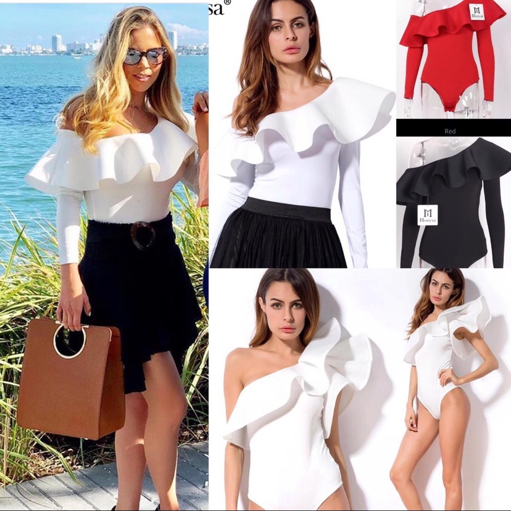 ✨NEW✨ Long sleeve White ruffle blouse